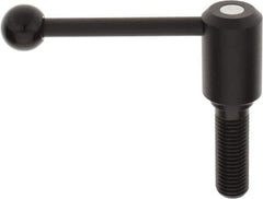 KIPP - M24 x 3.0, 1.61" Hub Diam, Steel Threaded Stud Adjustable Tension Lever with 0° Handle - 2-3/4" Stud Length, 5.3" OAL, 2.22" High - Eagle Tool & Supply