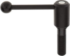 KIPP - M24 x 3.0, 1.61" Hub Diam, Steel Threaded Stud Adjustable Tension Lever with 0° Handle - 3.15" Stud Length, 5.3" OAL, 2.22" High - Eagle Tool & Supply