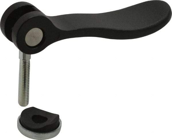KIPP - #10-32, 0.59" Hub Diam, Black Powder Coat Cast Aluminum Adjustable Clamping Handle - 0.78" Stud Length - Eagle Tool & Supply
