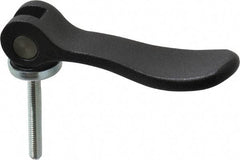 KIPP - #10-32, 0.59" Hub Diam, Black Powder Coat Cast Aluminum Adjustable Clamping Handle - 1.18" Stud Length - Eagle Tool & Supply