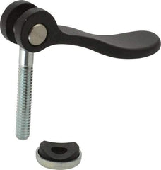 KIPP - 1/4-20, 0.59" Hub Diam, Black Powder Coat Cast Aluminum Adjustable Clamping Handle - 1.18" Stud Length - Eagle Tool & Supply