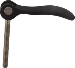 KIPP - M6 x 1.0, 0.59" Hub Diam, Black Powder Coat Aluminum (Stainless Steel Inserts) Adjustable Clamping Handle - 1.96" Stud Length - Eagle Tool & Supply