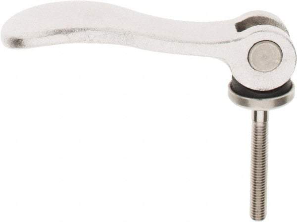 KIPP - M5 x 0.8, 0.59" Hub Diam, Stainless Steel Adjustable Clamping Handle - 1.18" Stud Length - Eagle Tool & Supply