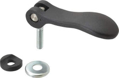 KIPP - 5/16-18, 0.94" Hub Diam, Black Powder Coat Cast Aluminum Adjustable Clamping Handle - 0.99" Stud Length - Eagle Tool & Supply