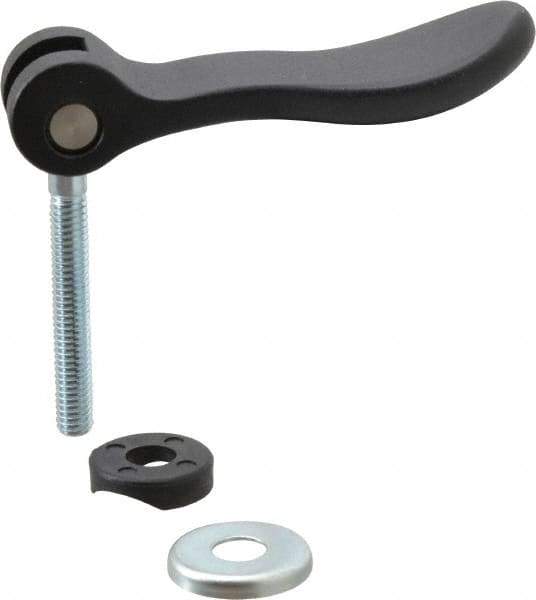KIPP - 5/16-18, 0.94" Hub Diam, Black Powder Coat Cast Aluminum Adjustable Clamping Handle - 1.96" Stud Length - Eagle Tool & Supply