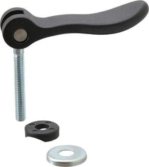 KIPP - 5/16-18, 0.94" Hub Diam, Black Powder Coat Cast Aluminum Adjustable Clamping Handle - 1.96" Stud Length - Eagle Tool & Supply