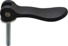 KIPP - M8 x 1.25, 0.94" Hub Diam, Black Powder Coat Cast Aluminum Adjustable Clamping Handle - 1.96" Stud Length - Eagle Tool & Supply
