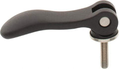 KIPP - 5/16-18, 0.94" Hub Diam, Black Powder Coat Aluminum (Stainless Steel Inserts) Adjustable Clamping Handle - 1.18" Stud Length - Eagle Tool & Supply