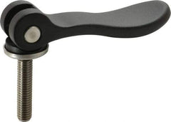 KIPP - 3/8-16, 0.94" Hub Diam, Black Powder Coat Aluminum (Stainless Steel Inserts) Adjustable Clamping Handle - 1.57" Stud Length - Eagle Tool & Supply