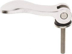 KIPP - M8 x 1.25, 1.06" Hub Diam, Stainless Steel Adjustable Clamping Handle - 1.96" Stud Length - Eagle Tool & Supply