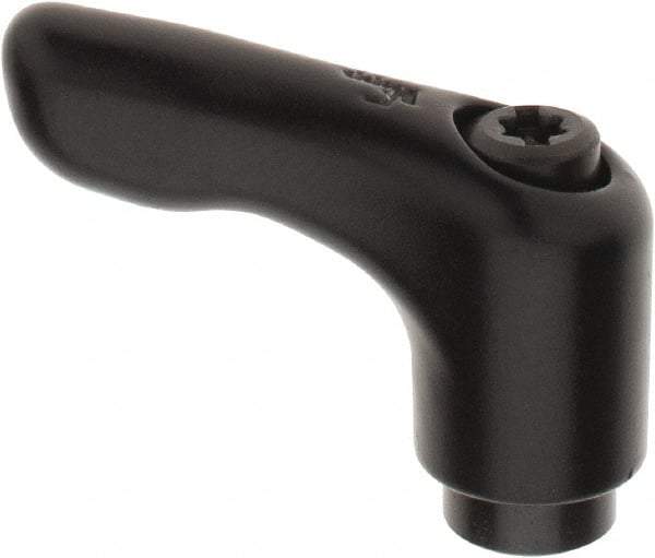 KIPP - M3 x 0.5, 13mm Hub Diam, Zinc Die Cast (Steel Components) Tapped Insert Adjustable Clamping Handle - 47mm OAL, 31mm High, 9mm Hole Depth - Eagle Tool & Supply