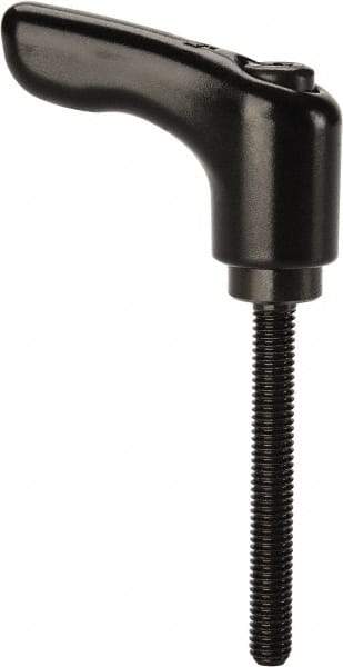 KIPP - #10-32, 0.55" Hub Diam, Zinc Die Cast (Steel Components) Threaded Stud Adjustable Clamping Handle - 1.57" Stud Length, 1.85" OAL, 1.22" High - Eagle Tool & Supply