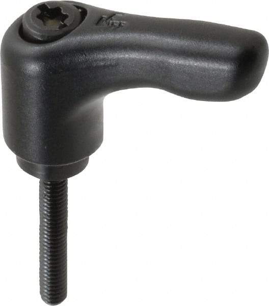 KIPP - M4 x 0.7, 13mm Hub Diam, Zinc Die Cast (Steel Components) Threaded Stud Adjustable Clamping Handle - 25mm Stud Length, 47mm OAL, 31mm High - Eagle Tool & Supply