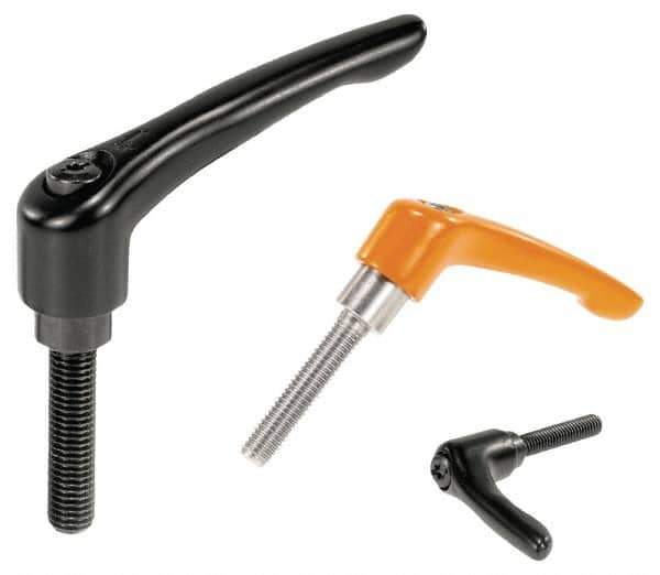 KIPP - M4 x 0.7, 13mm Hub Diam, Zinc Die Cast (Steel Components) Threaded Stud Adjustable Clamping Handle - 30mm Stud Length, 47mm OAL, 31mm High - Eagle Tool & Supply