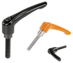 KIPP - #10-32, 0.55" Hub Diam, Zinc Die Cast (Stainless Steel Components) Stud Type Adjustable Clamping Handle - 0.78" Stud Length, 1.85" OAL, 1.22" High - Eagle Tool & Supply