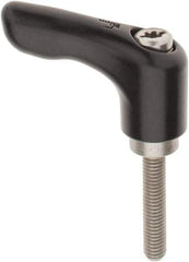 KIPP - #10-32, 0.55" Hub Diam, Zinc Die Cast (Stainless Steel Components) Stud Type Adjustable Clamping Handle - 0.98" Stud Length, 1.85" OAL, 1.22" High - Eagle Tool & Supply
