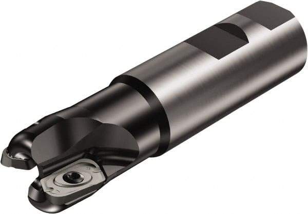 Sandvik Coromant - 1-1/2" Cut Diam, 18mm Max Depth of Cut, 1-1/2" Shank Diam, 6.31" OAL, Indexable Square Shoulder End Mill - Multiple Insert Styles, Weldon Shank, 90° Lead Angle, Through Coolant, Series CoroMill 790 - Eagle Tool & Supply