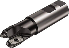 Sandvik Coromant - 1" Cut Diam, 12mm Max Depth of Cut, 1" Shank Diam, 4" OAL, Indexable Square Shoulder End Mill - Multiple Insert Styles, Weldon Shank, 90° Lead Angle, Through Coolant, Series CoroMill 790 - Eagle Tool & Supply