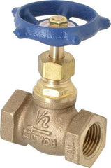 Legend Valve - 1/2" Pipe, FNPT Ends, Brass Rising Stem Globe Valve - Bronze Disc, Bolted Bonnet, 200 psi WOG, 125 psi WSP, Class 125 - Eagle Tool & Supply