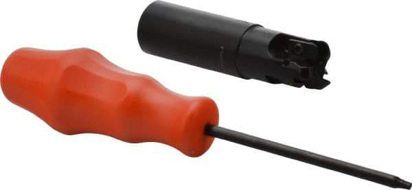Kennametal - 1" Cutting Diam, 1" Shank Diam, 1" Max Depth of Cut, Straight Shank Indexable Copy End Mill - 3 Inserts, RP.. 32.. Insert, KIPR Toolholder, Through Coolant - Eagle Tool & Supply