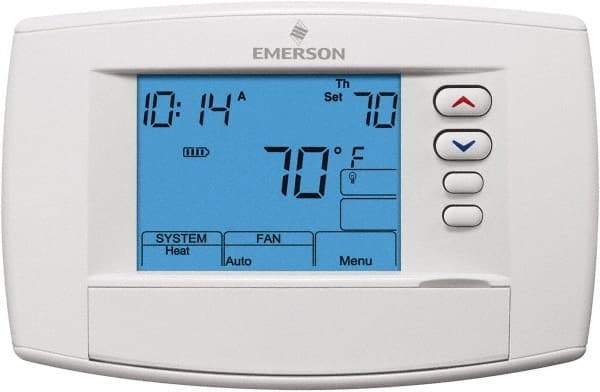 White-Rodgers - 45 to 99°F, 4 Heat, 2 Cool, Premium Commercial Digital 7 Day Programmable Universal Multi-Stage or Heat Pump Thermostat - 0 to 30 Volts, Horizontal Mount, Electronic Contacts Switch - Eagle Tool & Supply