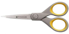 Clauss - 2" LOC, 5" OAL Titanium Standard Scissors - Ambidextrous, Straight Handle, For General Purpose Use - Eagle Tool & Supply