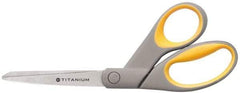 Clauss - 3-1/4" LOC, 8" OAL Titanium Standard Shears - Ambidextrous, Straight Handle, For General Purpose Use - Eagle Tool & Supply