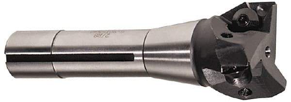 Value Collection - 1-1/2" Cut Diam, 0.656" Max Depth of Cut, 1" Shank Diam, 3-11/16" OAL, Indexable Square Shoulder End Mill - TPC 32..., TPG 32., TPU 32. Inserts, Weldon Shank - Eagle Tool & Supply