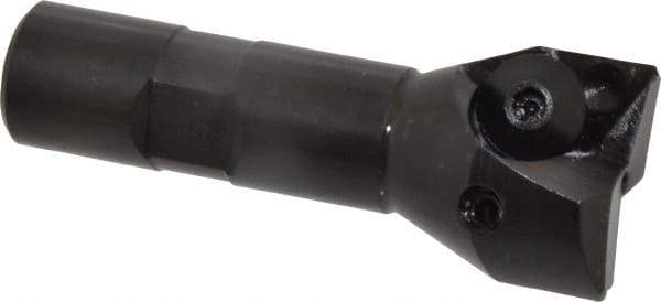 Value Collection - 1-1/4" Cut Diam, 21/32" Max Depth of Cut, 3/4" Shank Diam, 3-1/4" OAL, Indexable Square Shoulder End Mill - TPC 32..., TPG 32., TPU 32. Inserts, Weldon Shank - Eagle Tool & Supply