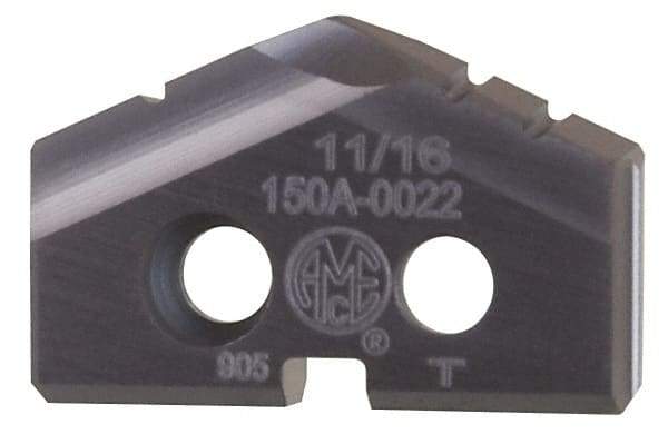 Allied Machine and Engineering - 11.5mm Diam x 5/8" Thick, Seat Code Z, 132° Included Angle Spade Drill Insert - TiAlN Coated, Cobalt, Series T-A - Eagle Tool & Supply