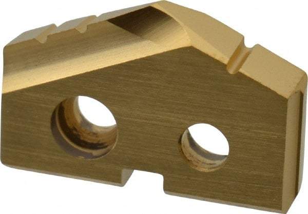 Allied Machine and Engineering - 17mm Diam x 1/8" Thick, Seat Code 0, 132° Included Angle Spade Drill Insert - TiN Coated, Cobalt, Series T-A - Eagle Tool & Supply