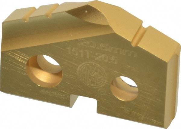 Allied Machine and Engineering - 20.5mm Diam x 5/32" Thick, Seat Code 1, 132° Included Angle Spade Drill Insert - TiN Coated, Cobalt, Series T-A - Eagle Tool & Supply