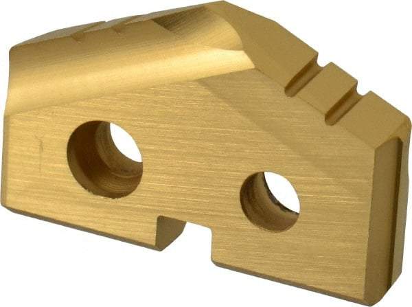 Allied Machine and Engineering - 22mm Diam x 5/32" Thick, Seat Code 1, 132° Included Angle Spade Drill Insert - TiN Coated, Cobalt, Series T-A - Eagle Tool & Supply