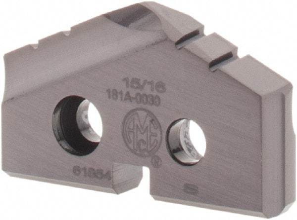 Allied Machine and Engineering - 15/16" Diam x 5/32" Thick, Seat Code 1, 132° Included Angle Spade Drill Insert - TiAlN Coated, Cobalt, Grade Premium Cobalt, Series T-A - Eagle Tool & Supply