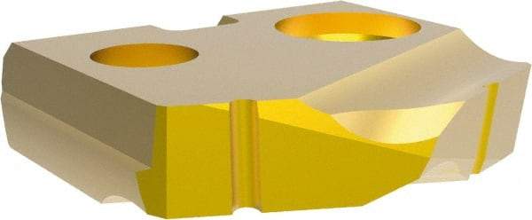 Allied Machine and Engineering - 10.2mm Diam x 3/32" Thick, Seat Code Y, 132° Included Angle Spade Drill Insert - TiN Coated, Cobalt, Series T-A - Eagle Tool & Supply
