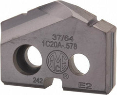 Allied Machine and Engineering - 37/64" Diam x 1/8" Thick, Seat Code 0, 132° Included Angle Spade Drill Insert - TiAlN Coated, Carbide, Grade K20, Series T-A - Eagle Tool & Supply