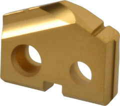 Allied Machine and Engineering - 35/64" Diam x 1/8" Thick, Seat Code 0, 132° Included Angle Spade Drill Insert - TiN Coated, Carbide, Grade K20, Series T-A - Eagle Tool & Supply
