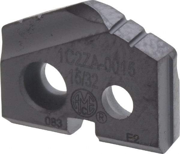 Allied Machine and Engineering - 15/32" Diam x 3/32" Thick, Seat Code Z, 132° Included Angle Spade Drill Insert - TiAlN Coated, Carbide, Grade K20, Series T-A - Eagle Tool & Supply