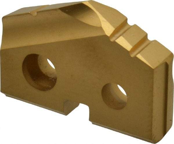Allied Machine and Engineering - 51/64" Diam x 5/32" Thick, Seat Code 1, 132° Included Angle Spade Drill Insert - TiN Coated, Carbide, Grade P40, Series T-A - Eagle Tool & Supply