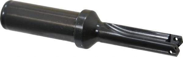 Allied Machine and Engineering - Series 0, 33/64 to 11/16" Diam, 3/4" Diam Straight Shank with Flange, Straight Flute Spade Drill - 1-3/8" Max Depth, 2-39/64" Body Length, 4-17/32" OAL, Short Length, Through Coolant - Eagle Tool & Supply