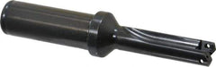 Allied Machine and Engineering - Series 0, 33/64 to 11/16" Diam, 3/4" Diam Straight Shank with Flange, Straight Flute Spade Drill - 1-3/8" Max Depth, 2-39/64" Body Length, 4-17/32" OAL, Short Length, Through Coolant - Eagle Tool & Supply