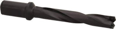 Allied Machine and Engineering - Series 2, 31/32 to 1-3/8" Diam, 1-1/4" Diam Straight Shank with Flange, Helical Flute Spade Drill - 5-3/8" Max Depth, 7-13/64" Body Length, 9-11/32" OAL, Intermediate Length, Through Coolant - Eagle Tool & Supply