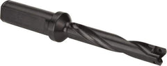 Allied Machine and Engineering - Series 0, 33/64 to 11/16" Diam, 3/4" Diam Straight Shank with Flange, Helical Flute Spade Drill - 2-1/2" Max Depth, 3-47/64" Body Length, 5-21/32" OAL, Standard Length, Through Coolant - Eagle Tool & Supply