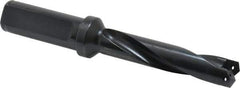 Allied Machine and Engineering - Series 0.5, 39/64 to 11/16" Diam, 3/4" Diam Straight Shank with Flange, Helical Flute Spade Drill - 2-1/2" Max Depth, 3-47/64" Body Length, 5-21/32" OAL, Standard Length, Through Coolant - Eagle Tool & Supply