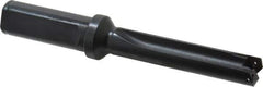 Allied Machine and Engineering - Series 0.5, 39/64 to 11/16" Diam, 3/4" Diam Straight Shank with Flange, Straight Flute Spade Drill - 2-1/2" Max Depth, 3-47/64" Body Length, 5-21/32" OAL, Standard Length, Through Coolant - Eagle Tool & Supply