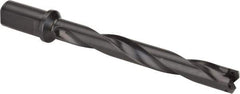 Allied Machine and Engineering - Series 2, 31/32 to 1-3/8" Diam, 1-1/4" Diam Straight Shank with Flange, Helical Flute Spade Drill - 7-3/8" Max Depth, 9-13/64" Body Length, 11-11/32" OAL, Standard Length, Through Coolant - Eagle Tool & Supply