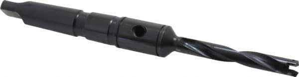 Allied Machine and Engineering - Series Y, 3/8 to 27/64" Diam, 2MT Taper Shank, Helical Flute Spade Drill - 2-3/8" Max Depth, 4-19/32" Body Length, 7-7/16" OAL, Standard Length, Through Coolant - Eagle Tool & Supply