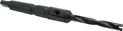 Allied Machine and Engineering - Series Y, 3/8 to 27/64" Diam, 2MT Taper Shank, Helical Flute Spade Drill - 2-3/8" Max Depth, 4-19/32" Body Length, 7-7/16" OAL, Standard Length, Through Coolant - Eagle Tool & Supply