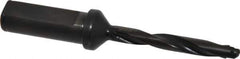 Allied Machine and Engineering - Series Y, 3/8 to 27/64" Diam, 3/4" Diam Straight Shank with Flange, Helical Flute Spade Drill - 2-3/8" Max Depth, 3-5/8" Body Length, 5-9/16" OAL, Standard Length, Through Coolant - Eagle Tool & Supply