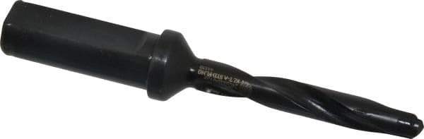 Allied Machine and Engineering - Series Z, 7/16 to 1/2" Diam, 3/4" Diam Straight Shank with Flange, Helical Flute Spade Drill - 2-3/8" Max Depth, 3-5/8" Body Length, 5-9/16" OAL, Standard Length, Through Coolant - Eagle Tool & Supply